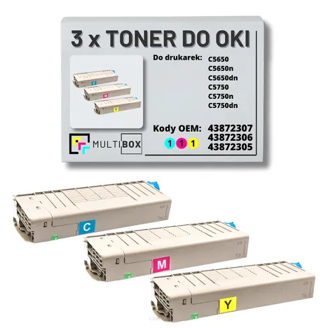 Toner do OKI C5650 C5750 3-pak cyan/magenta/yellow zamiennik Multibox