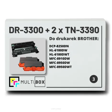 3-PAK Multibox 2x Toner + 1x Bęben do BROTHER TN3390 DR3300 zamiennik