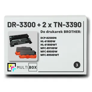 3-PAK Multibox 2x Toner + 1x Bęben do BROTHER TN3390 DR3300 zamiennik