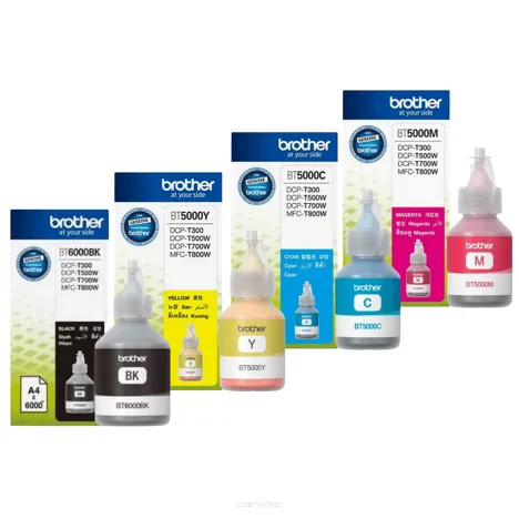 BROTHER tusz BT6000BK + BT5000 CMY oryginalny 4-pak 6000 + 3x5000 stron