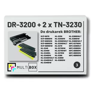 2x Toner do BROTHER TN3230 + 1x Bęben DR3200 3-pak Multibox zamiennik