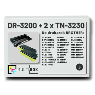 3-PAK Multibox 2x Toner + 1x Bęben do BROTHER TN3230 DR3200 zamiennik