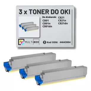 Toner do OKI C801 C821 44643004 3-pak black zamiennik Multibox