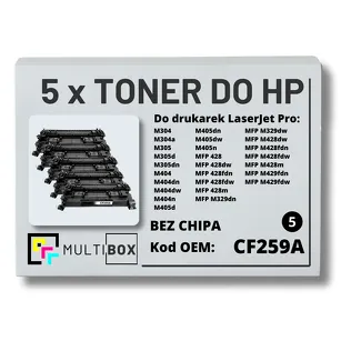5-PAK Multibox Toner do HP CF259A 59A LaserJet Pro M304 M404 M428 zamiennik