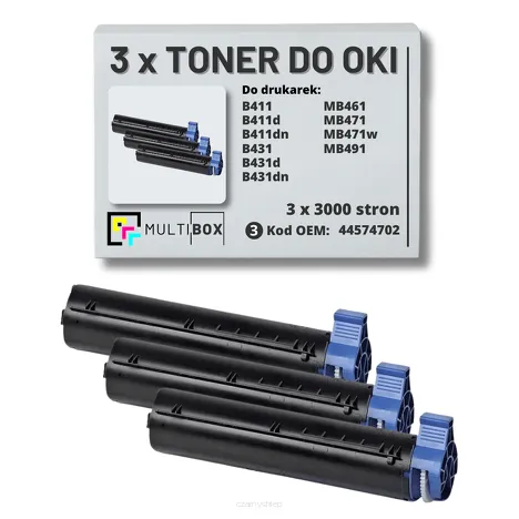 Toner do OKI B411 B431 MB461 MB471 MB491 44574702 3- pak zamiennik Multibox