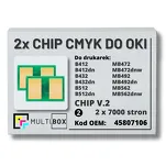2-PAK Multibox zestaw Chipów V.2 do OKI B412 B432 B512 MB472 MB492 MB562 45807106 2x7,0K - 2