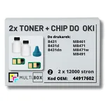 2-PAK Multibox Tonery + chipy do OKI B431 MB491 44917602 2x12,0K - 2