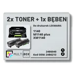 3-PAK Multibox 2x Toner + 1x Bęben do LEXMARK M1140 XM1140 24B6213 24B6040 2x10.0K/60.0K zamiennik - 2