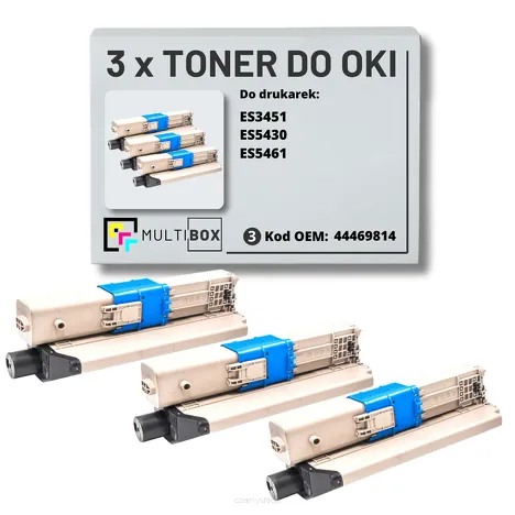 Toner do OKI ES3451 ES5430 ES5461 44469814 3-pak black zamiennik Multibox