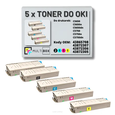 Toner do OKI C5650 C5750 5-pak black/cyan/magenta/yellow zamiennik Multibox