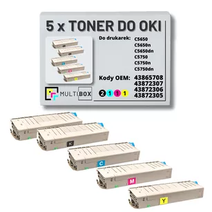 Toner do OKI C5650 C5750 5-pak black/cyan/magenta/yellow zamiennik Multibox