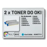 2-PAK Multibox Toner do OKI C8600 C8800 43487711 cyan zamiennik - 2