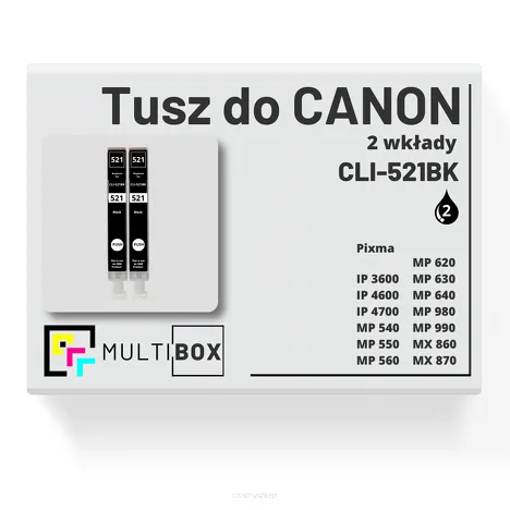 Tusz do CANON CLI-521BK 2-pak black zamiennik Multibox