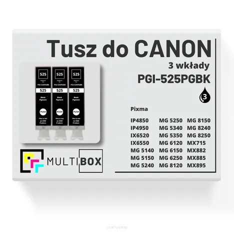 Tusz do CANON PGI-525PGBK 3-pak black pigment zamiennik Multibox