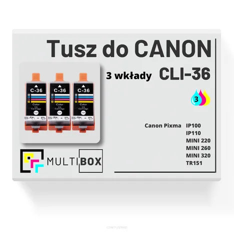 3-PAK Multibox Tusz do CANON CLI36 color zamiennik