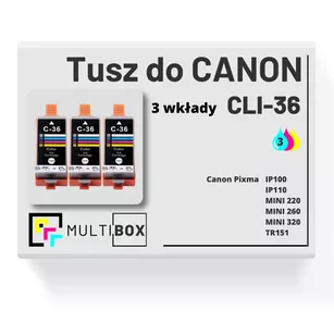 Tusz do CANON CLI36 3-pak color zamiennik Multibox