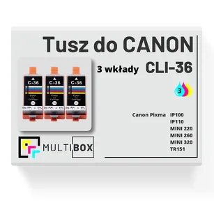 3-PAK Multibox Tusz do CANON CLI36 color zamiennik
