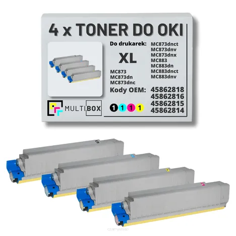 4-PAK Multibox Toner do OKI MC873 MC883 XL black/cyan/magenta/yellow zamiennik