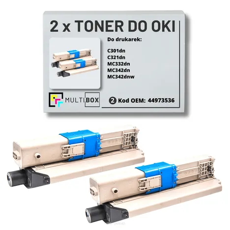 2-PAK Multibox Toner do OKI C301 C321 MC332 MC342 44973536 black zamiennik