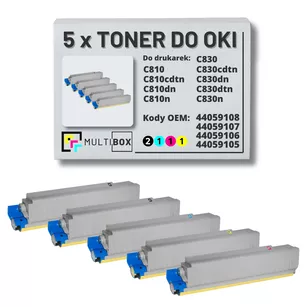 Toner do OKI C810 C830 5-pak black/cyan/magenta/yellow zamiennik Multibox