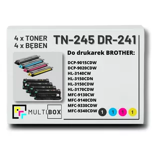 4x Toner do BROTHER TN241 TN245 + 4x Bęben do BROTHER DR241CL 8-pak CMYK Multibox zamiennik