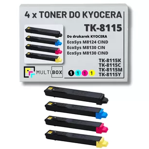 4-pak Toner do KYOCERA TK8115 ECOSYS M8124 M8130 12,0K/3x6,0K CMYK Multibox zamiennik