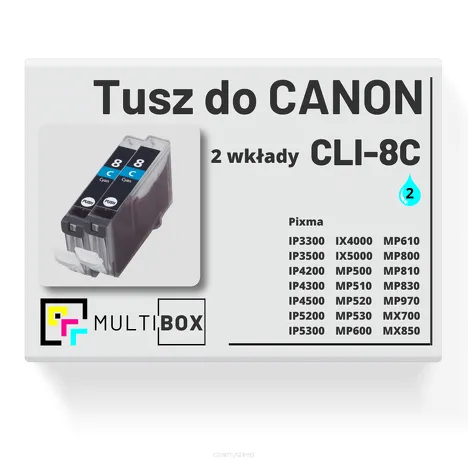 Tusz do CANON CLI-8C 0621B001 2-pak cyan zamiennik Multibox