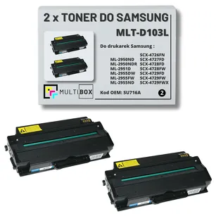 2-PAK Multibox Toner do SAMSUNG ML2950 MLTD103L SU716A 2.5K Zamiennik