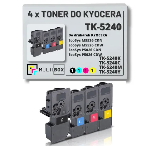 4-pak Toner do KYOCERA TK5240 ECOSYS M5526 4,0K/3x3,0K CMYK Multibox zamiennik