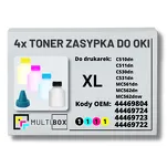 4-PAK Multibox zestaw XL tonery zasypki do OKI C510 C511 C530 C531 MC561 MC562 4x5,0K - 2