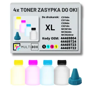 4-PAK Multibox zestaw XL tonery zasypki do OKI C510 C511 C530 C531 MC561 MC562 4x5,0K