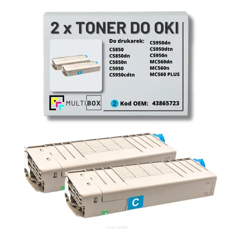 Toner do OKI C5850 C5950 MC560 43865723 2-pak cyan zamiennik Multibox