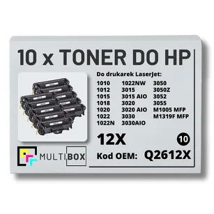 10-PAK Multibox Toner do HP Q2612X 12X 1010 1012 zamiennik