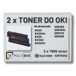 2-PAK Multibox Toner  do OKI B420 B430 B440 MB460 MB470 MB480 43979202  zamiennik - 2