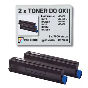 Toner do OKI B420 B430 B440 MB460 MB470 MB480 43979202 2 pak zamiennik Multibox