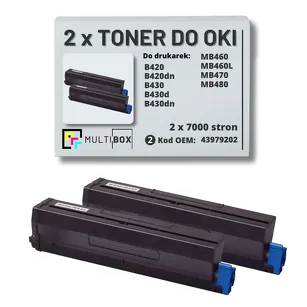 2-PAK Multibox Toner  do OKI B420 B430 B440 MB460 MB470 MB480 43979202  zamiennik