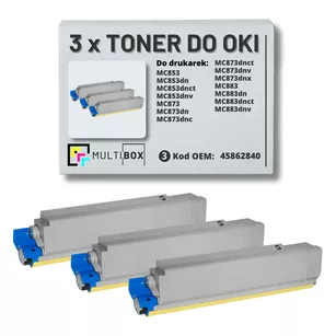 Toner do OKI MC853 MC873 45862840 3-pak black zamiennik Multibox