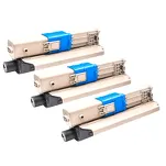 3-PAK Multibox Toner do OKI C332 MC363 46508712 XL black zamiennik - 3