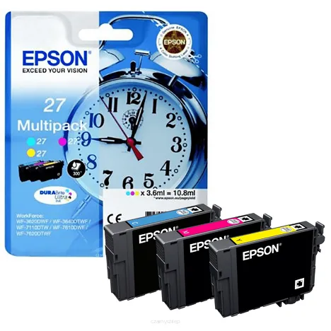 Epson tusz 27 T2705 C13T27054012 3-pak oryginalny cyan / magenta / yellow