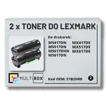 2-PAK Multibox Toner do LEXMARK MS417 MS517 51B2H00 2x8,5.0K zamiennik - 2