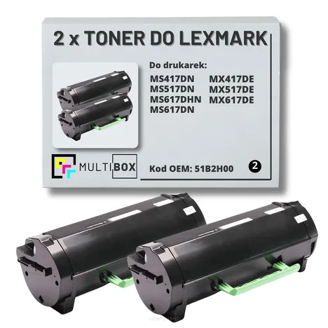2-PAK Multibox Toner do LEXMARK MS417 MS517 51B2H00 2x8,5.0K zamiennik