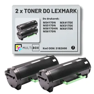 2-PAK Multibox Toner do LEXMARK MS417 MS517 51B2H00 2x8,5.0K zamiennik