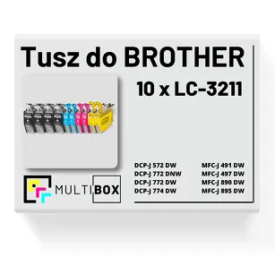 10-pak Tusz do BROTHER LC-3211 Multibox