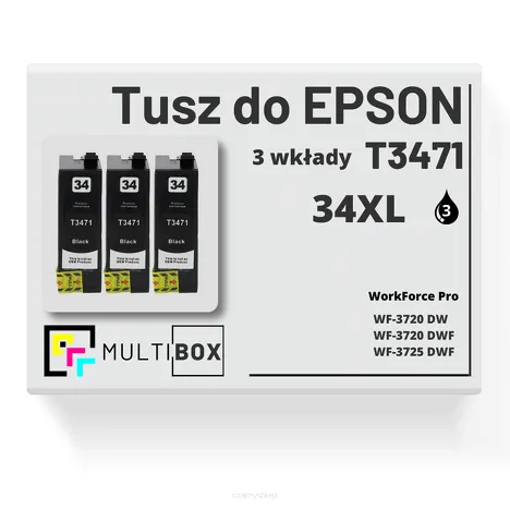 Tusz do EPSON 34XL T3471 C13T34714010 3-pak black zamiennik Multibox