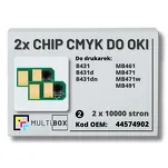 2-PAK Multibox zestaw Chipów do OKI B431 MB461 MB471 MB491 44574902 2x10,0K - 2
