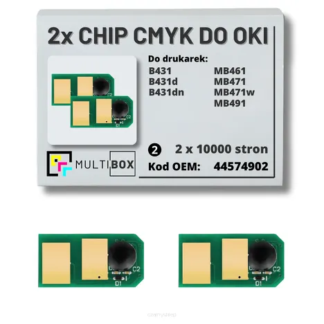 2-pak zestaw Chipów do OKI B431 MB461 MB471 MB491 44574902 2x10,0K Multibox