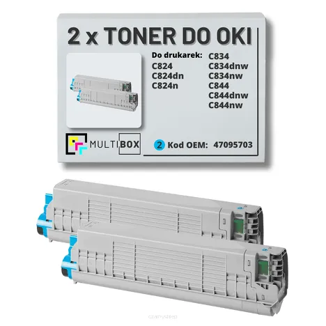 Toner do OKI C824 C834 C844 47095703 2-pak cyan zamiennik Multibox