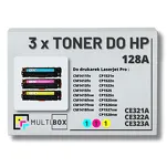 3-PAK Multibox Toner do HP 128A CMY CE321A CE322A CE323A zamiennik - 2