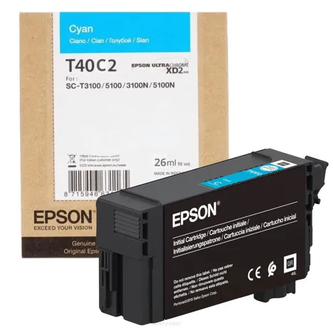 Epson tusz T40C2 C13T40C240 oryginalny cyan