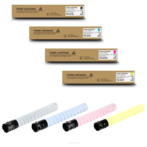 4 X Toner do MINOLTA TN321 CMYK Bizhub C224 C284 C364 A33K450 Zamiennik